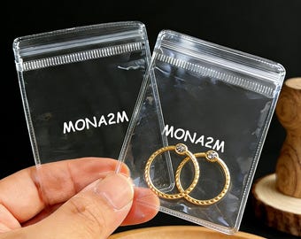 50-1000 Custom Jewelry Bags with Logo, Jewelry Pouch, Transparent PVC Packaging Bag