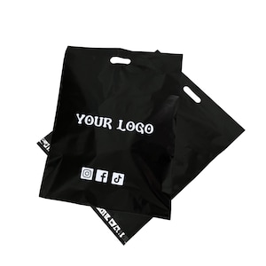 Sobres de polietileno negros personalizados con asa, bolsas de envío autoadhesivas y autoadhesivas, bolsas de franqueo personalizadas, sobres de envío ligeros