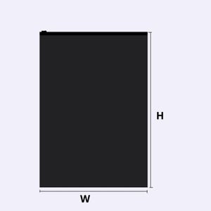 Peut inclure: Un rectangle noir uni avec une bordure noire, pr&eacute;sent&eacute; sur un fond violet clair. La largeur et la hauteur sont indiqu&eacute;es par les lettres "W" et "H" respectivement.