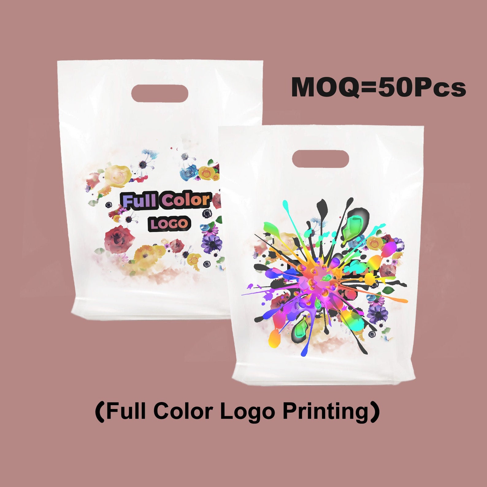 Custom Shopping Bags with Full Colors Logo for Business Etsy