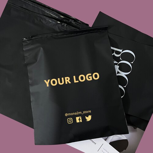 Custom High Quality Black Matte Zipper Bag for Packing Clothes Etsy