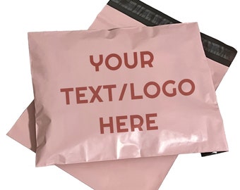 50-1000Pcs Matte Pink Custom Poly Mailers Adhesive Self Sealing Shipping Bags Extremely Light Weight Custom Postage Bag 100% Privacy