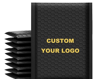 Custom Bubble Mailers Premium Matt Black Packaging Bags Bubble Mailers with One Color Printing
