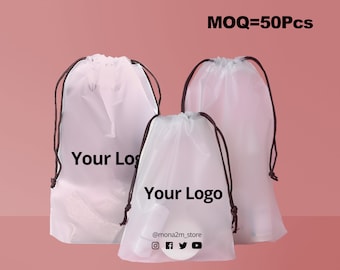 Sac à cordon personnalisé de haute qualité, Sac transparent dépoli durable, Sacs à cordon réutilisables avec logo, Sacs cornhole personnalisés avec logo