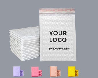 Custom White Bubble Mailers Premium Packaging Bags Bubble Mailers with One Color Printing
