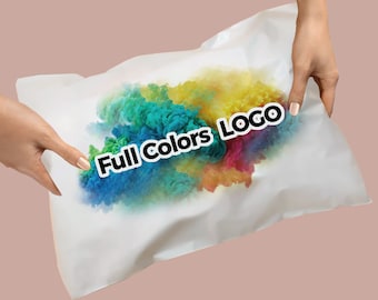 50-1000Pcs Custom White Poly Mailers  Full Color Logo Printing Adhesive Self Sealing Shipping Bags Extremely Light Weight
