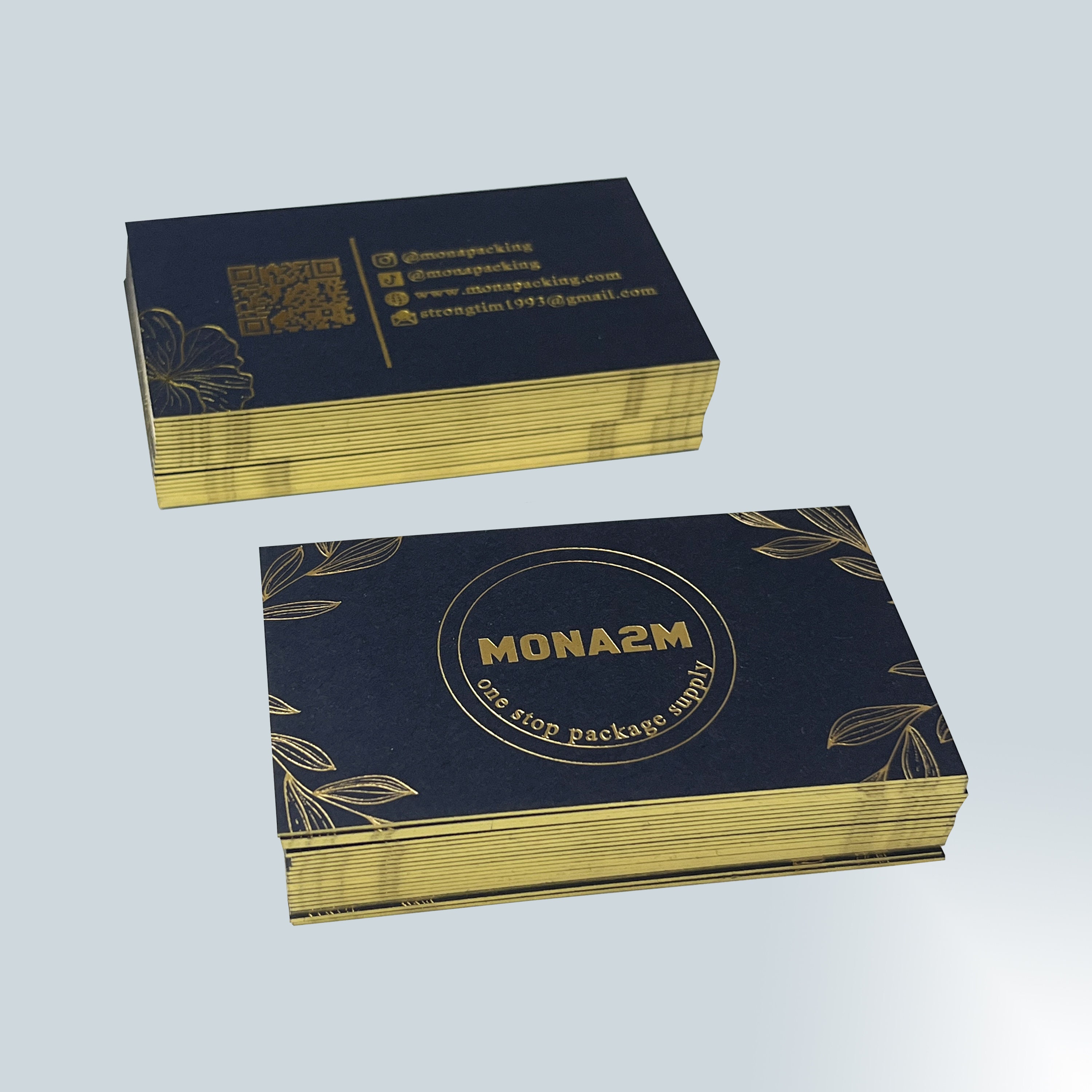 100 Custom Luxury Business Cards Gold Foil Cards With Gold Edge ...