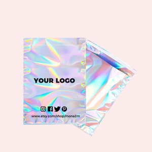 50-1000 Custom Poly Mailers Holographic Mailers Custom Poly Bags Custom Shipping Bags with logo Postage Bag