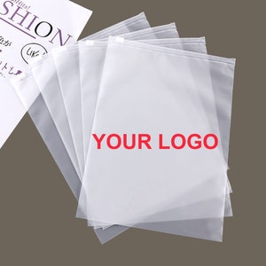 100 Custom Plastic Bags 6x8, Custom Zipper Bags, Frosted Bags, Frosted  Slider Seal Zip Lock Plastic Bags, Zipper Bag Logo 