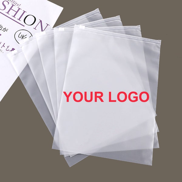 50-1000Pcs Custom Frosted Zipper Lock Bags High Quality Plastic Bags  Custom Packaging Poly bags Clothes Zip Bags