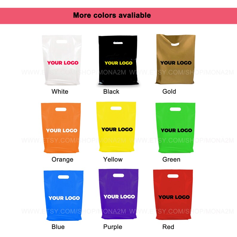 501000pcs Custom Shopping Bags With Logo for Boutique Custom Etsy