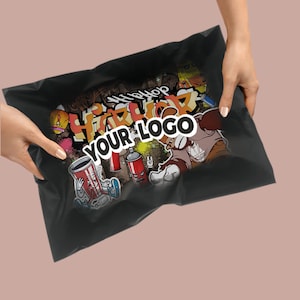 Matte Black Poly Mailers  Full Color Logo Printing Adhesive Self Sealing Shipping Bags Extremely Light Weight 50-1000Pcs