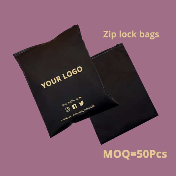 501000pcs Custom Matte Black Zip Lock Bags High Quality Etsy