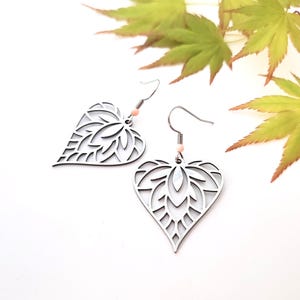 Stainless steel heart earrings