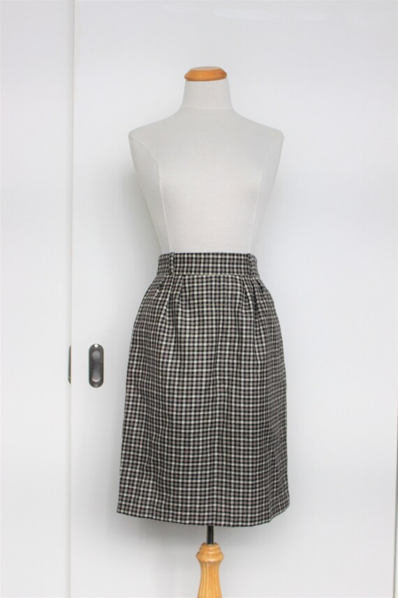 80s plaid wool mini skirt -- size SMALL