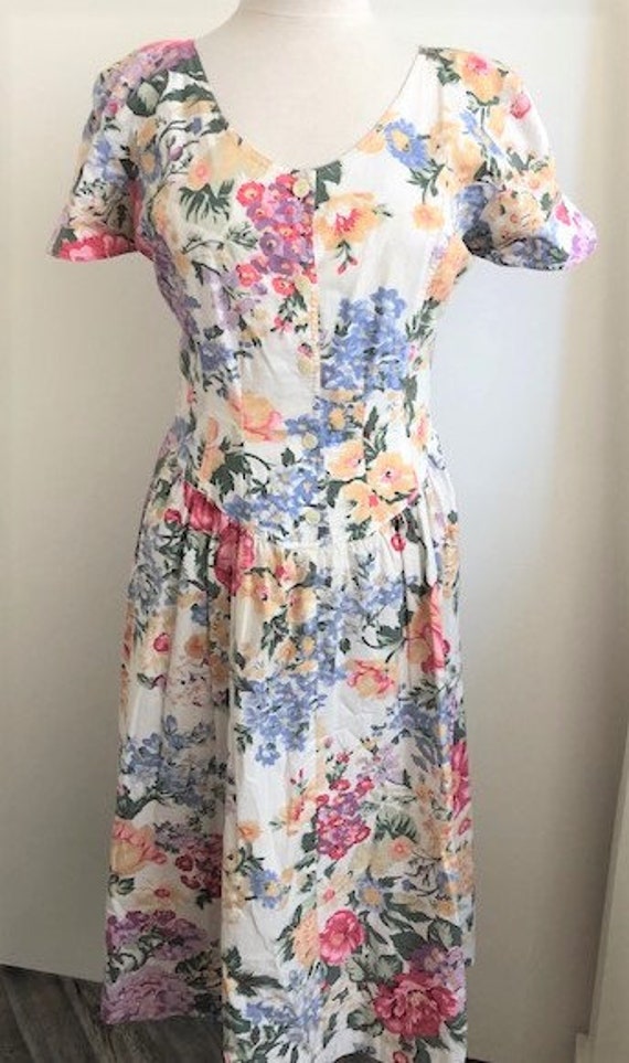 1980s floral dress
