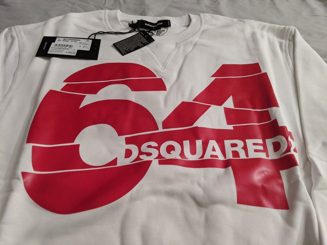 Dsquared2 Men's 64 Logo Sweatshirt Sweater White | Etsy