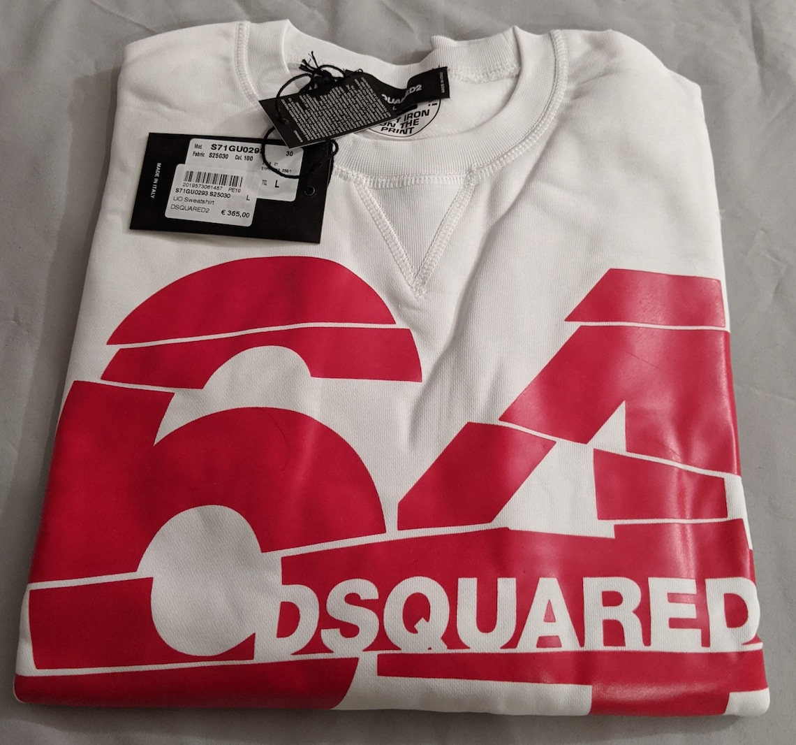 Dsquared2 Men's 64 Logo Sweatshirt Sweater White | Etsy