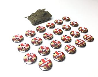 The BRITISH Style of Tokens compatible with the World of Tanks Miniatures Game