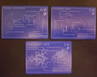 The BLUE PRINT SERIES 3 of Bomb & Mine Upgrade Alternate Art Cards to enhance your Table Top games.
