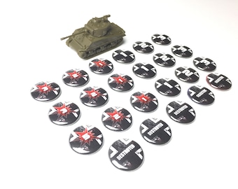 The GERMAN Style of Tokens compatible with the WORLD of TANKS Miniatures Game