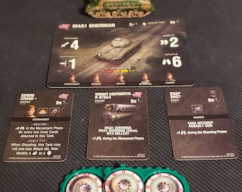 Initiative Tokens with Numbers and Tank Tread Holder for the WORLD of TANKS miniatures game by Gale Force nine.