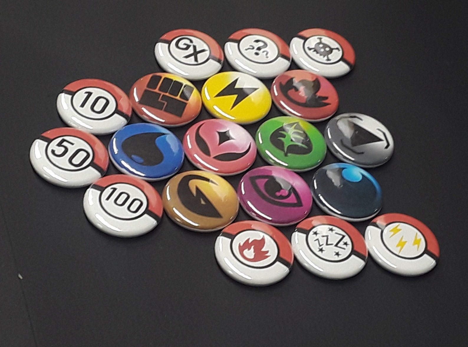 The STANDARD V3 Style of Pokemon Tokens compatible with the Etsy