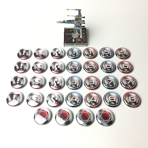 O estilo PHASMIC V3 de tokens X-Wing compatível com o jogo Star Wars 2.0 Miniatures