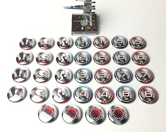 The PHASMIC V3 Style of X-Wing Tokens compatible with Star Wars 2.0 Miniatures Game