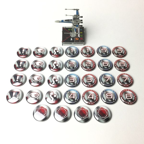 The PHASMIC V3 Style of X-Wing Tokens compatible with Star Wars 2.0 Miniatures Game