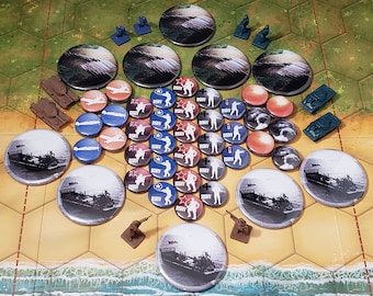 The CAMPAIGN Set of tokens compatible with Memoir 44 by Days of Wonder
