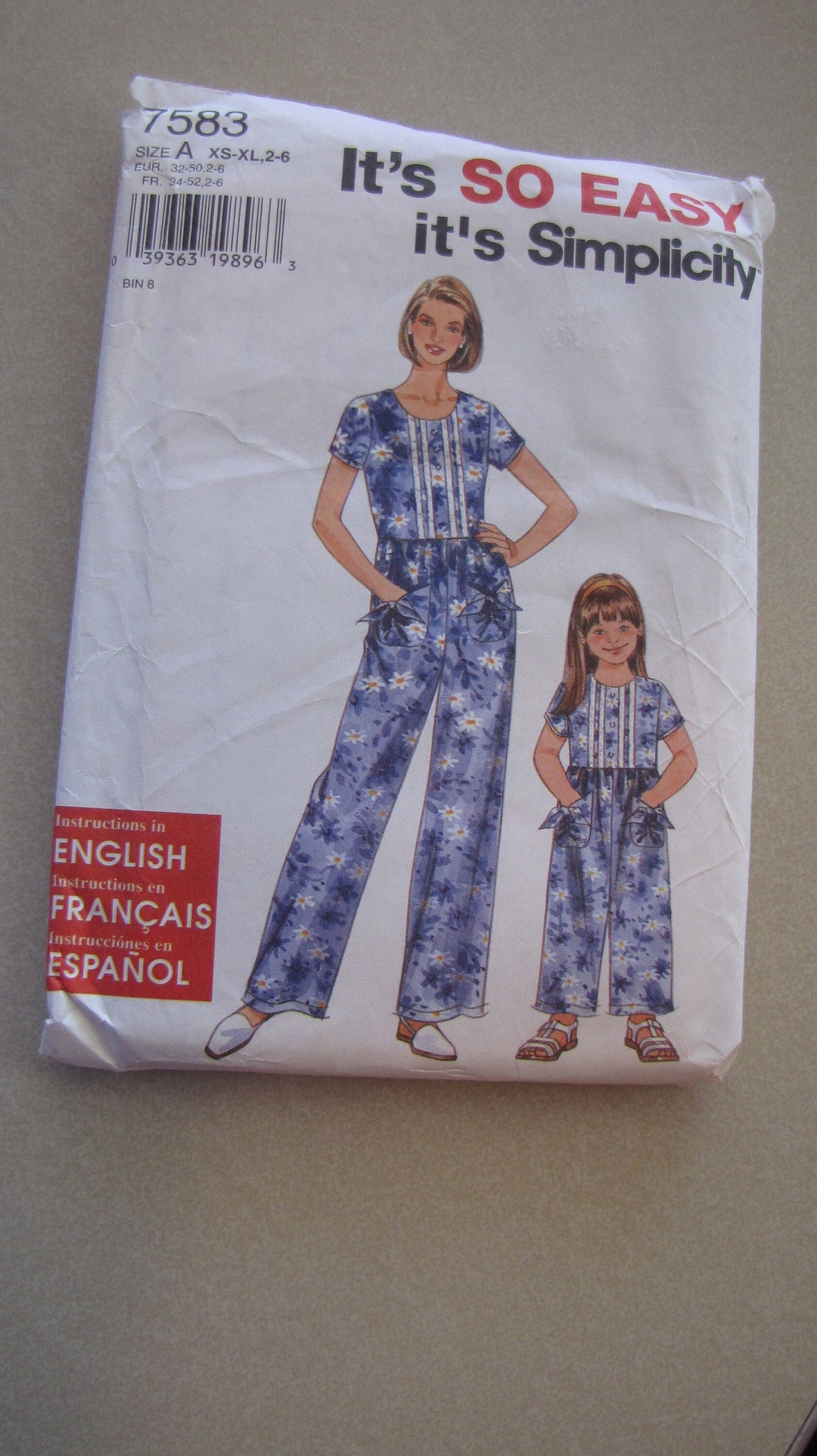Simplicity Pattern #7583 Mother Daughter Jumpsuit Romper Size A XS-XL ...