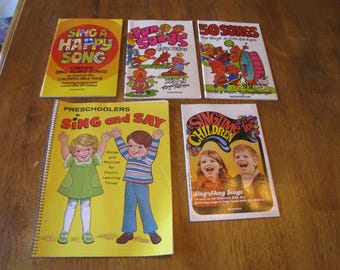 5-Children's  Music Books, Singspiration by Floyd Robinson as used on Children's Bible Hour. For piano & singing