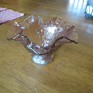 Vintage Fenton Cabbage Rose Ruffled Fairy Lamp Replacement Shade, Lavender/Amethyst