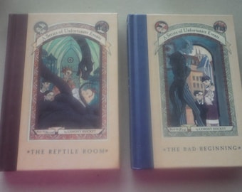 A Series of Unfortunate Events 1st Book The Bad Beginning & 2nd Book The Reptile Room by Lemony Snicket