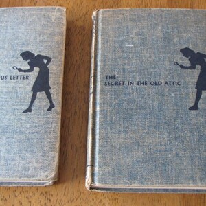 2-Vintage Nancy Drew Books, The Secret in the Attic & Nancy&#39;s Mysterious Letter, 1930-1940