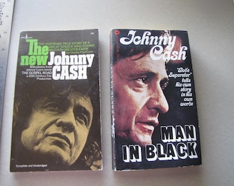 Man in Black by Johnny Cash & The New Johnny Cash by Charles Paul Conn, Paperbacks 1970's