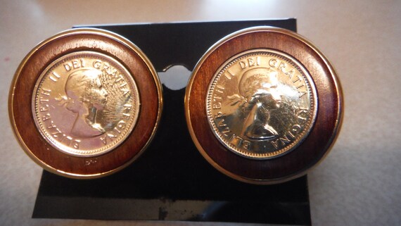 Men's Vintage Cuff Links 2-gold elizabeth ii dei … - image 7