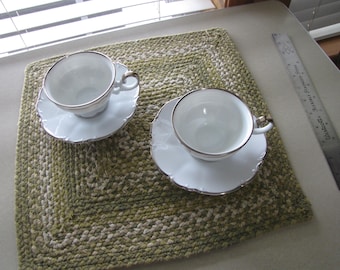 2-Wedding Band Saladmaster Coffee Cups and saucers, or 2- Saucers, Estate Bavaria Platinum Trim, Choose pieces