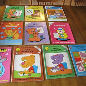 10-A Frank Schaffer Publication Workbooks Grades K-1, 2-3, paperbacks 1980's