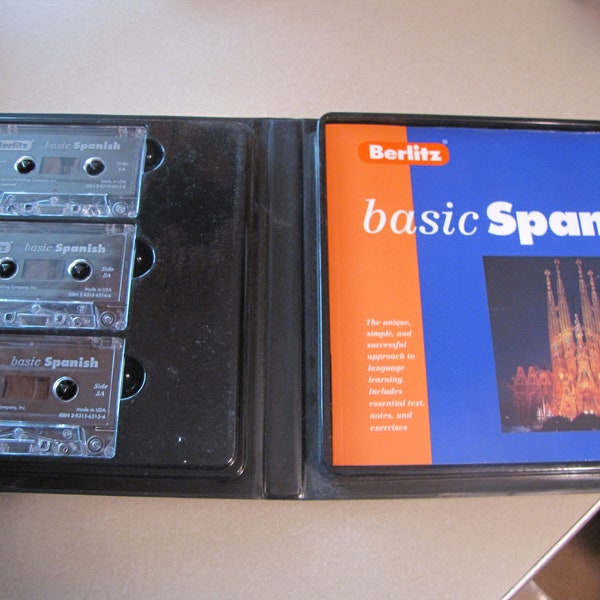 Berlitz Basic Spanish Course, 3-Cassettes with workbook, 1999