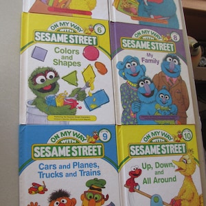 6-On My Way With Sesame Street Books 1, 3, 6, 8, 9, 10 Hardcovers 1989