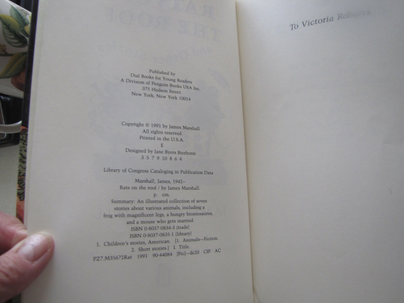 Rats on the Roof and Other Stories by James Marshall, HC 1991, Dial