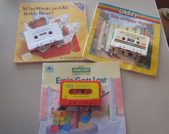 3-Children's Books /w Cassettes, Who Wants an Old Teddy Bear?, The Tale of Peter Rabbit, Ernie Gets Lost, Paperbacks