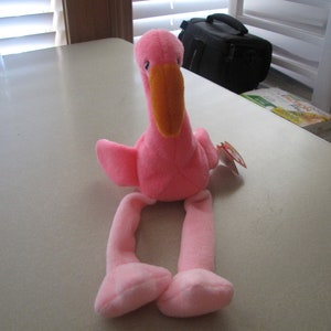 TY Beanie baby Pinky 1995 P.V.C. Pellets, tag errors, Vibrant Pink!