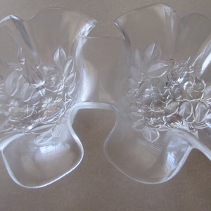 Mikasa Crystal Clear Frosted Glass Double Dish {Attached} Bowl, Raised floral design