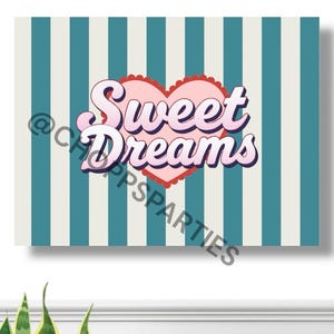 Sweet Dreams bedroom print | trendy Wall art | Colourful print | girly home decor