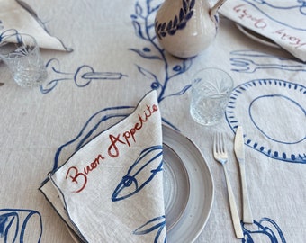 Buon Apetito - 100% Linen Napkins (Set of 4)