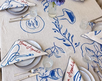 100% Leinentischdecken Individuell oder personalisieren Sie mit Ihrem eigenen Namen oder Initialen für Wedddings | Bankette | Verkäufer Ereignisse | Babyparty | Braut