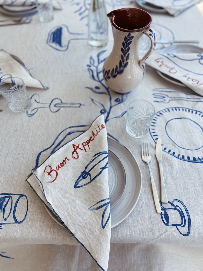 Buon Apetito - Linen Napkins (Set of 4) (Fish)